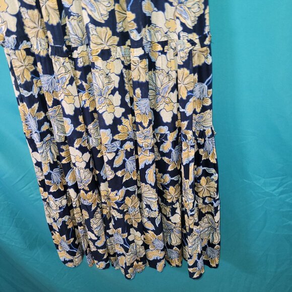 Floral Maxi Skirt By Minkpink X-Small Blue & Yellow Tiered Design Australian Bra - Picture 10 of 10
